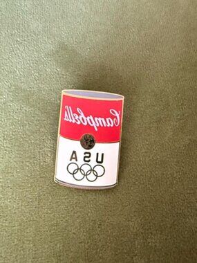 vintage aminco olympic memorabilia campbell soup pin